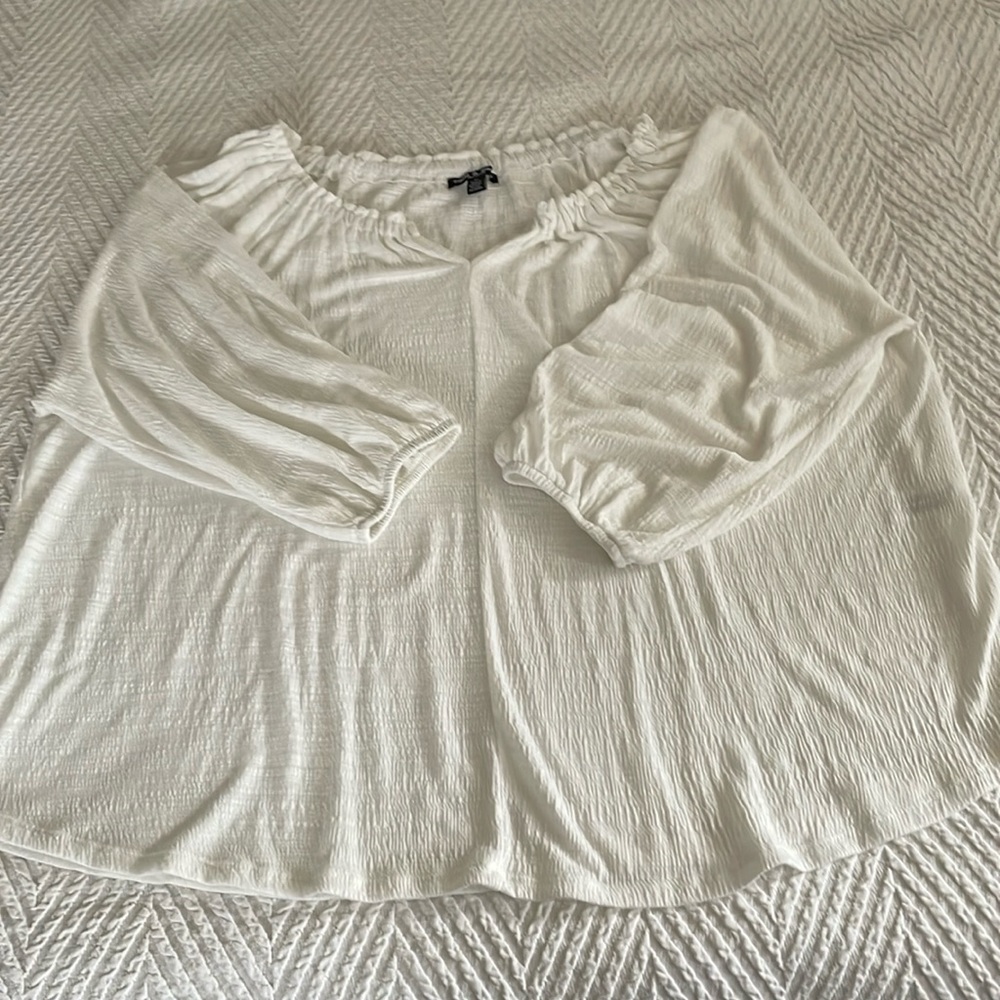 Cable & Gauge off-white light and airy knit top.